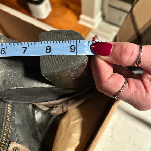 Freebird By Steven Blaze Heeled Black and Brown Leather Boho Ankle Boots Size 9 - Picture 15 of 16